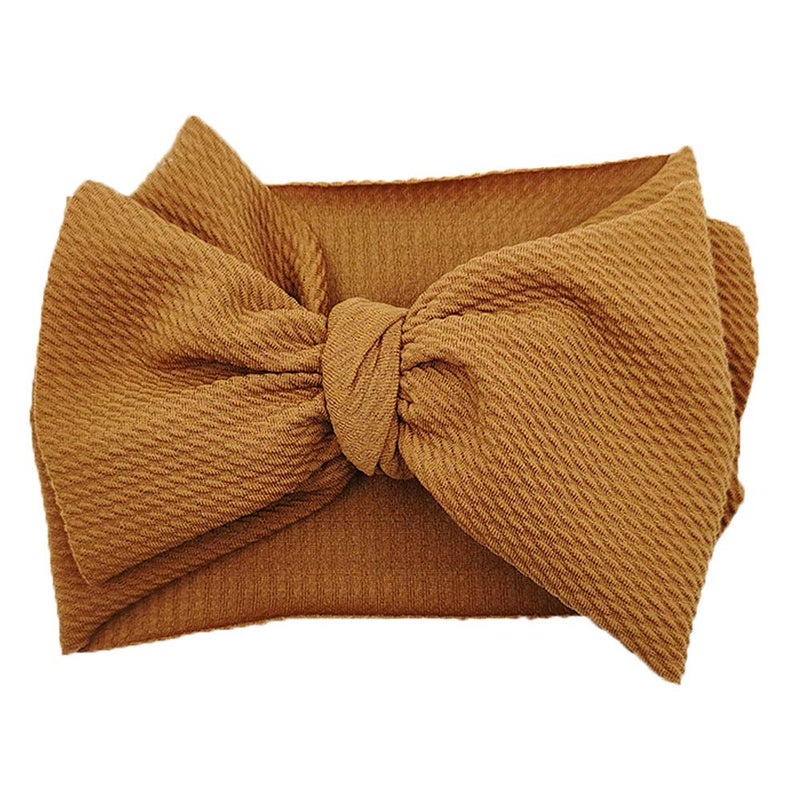 KIDOCHEESE Headbands with Bows, Big Bows Baby Girl Hairbands, 10 Pack, Soft Fabric, Adjustable Size, Hair Accessories for Newborn Infant Toddlers Kids - Image 5